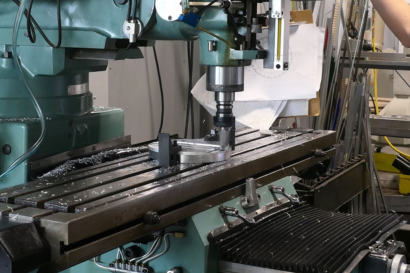 Machining parts for the ROV in the shop